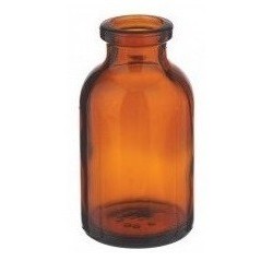 Molded 20ml Amber Serum Bottle Vials, USP Type 1, 32x58mm, tray of 110 pieces