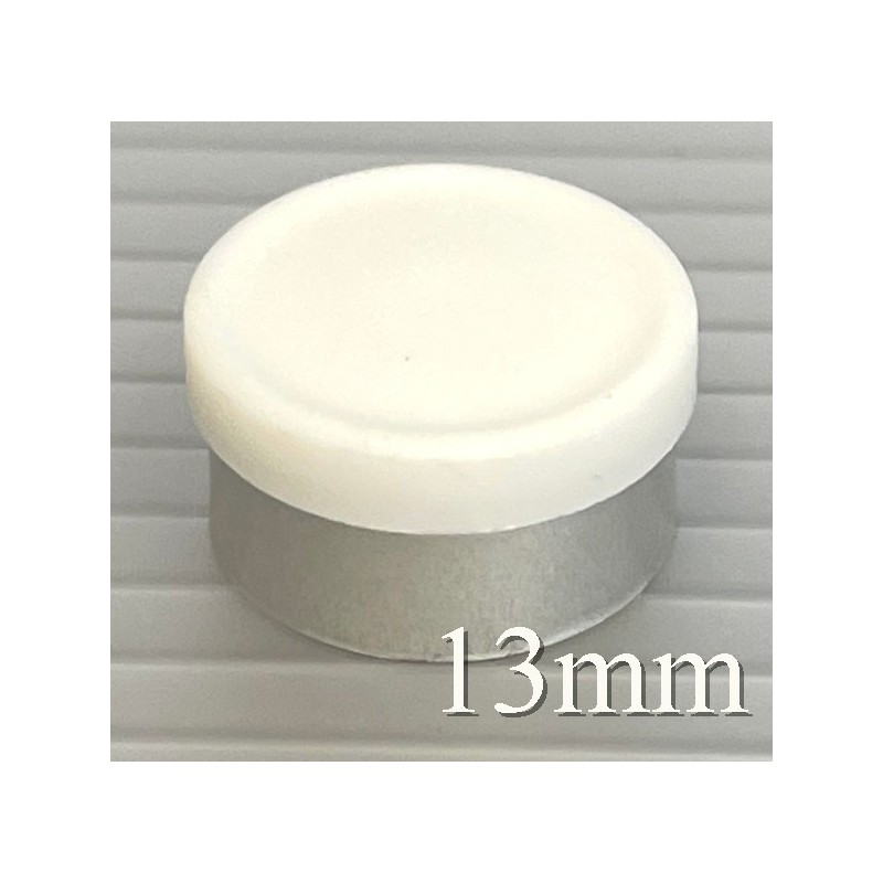 White 13mm West Matte Flip Cap Vial Seals, Bag of 1,000