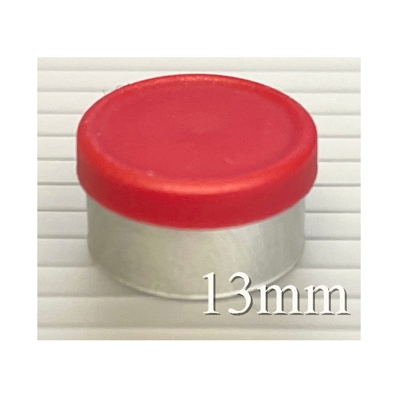 Red 13mm West Matte Flip Cap Vial Seals, Bag of 1,000