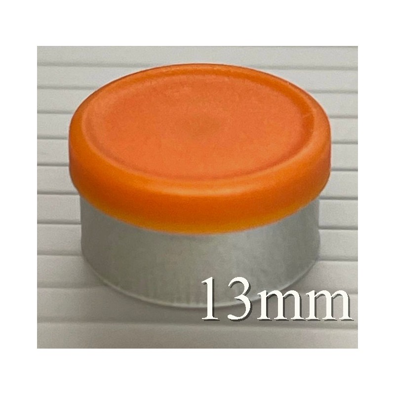 Rust Orange 13mm West Matte Flip Cap Vial Seals, Bag of 1,000