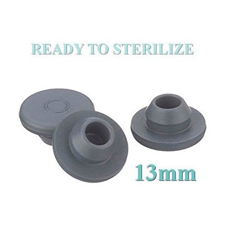 13mm Round Bottom Washed Ready to Sterilize Vial Stoppers, bag of 8,000