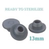 13mm Round Bottom Washed Ready to Sterilize Vial Stoppers, bag of 8,000