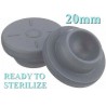 Ready to Sterilize 20mm Vial Stoppers, Round Bottom Bromobutyl Rubber, bag of 2,500