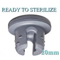 Ready to Sterilize 20mm vial stoppers, Lyophilization 2-Leg Style, Bag of 2,500 Pieces