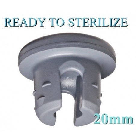 Ready to Sterilize 20mm vial stoppers, Lyophilization 2-Leg Style, Bag of 2,500 Pieces