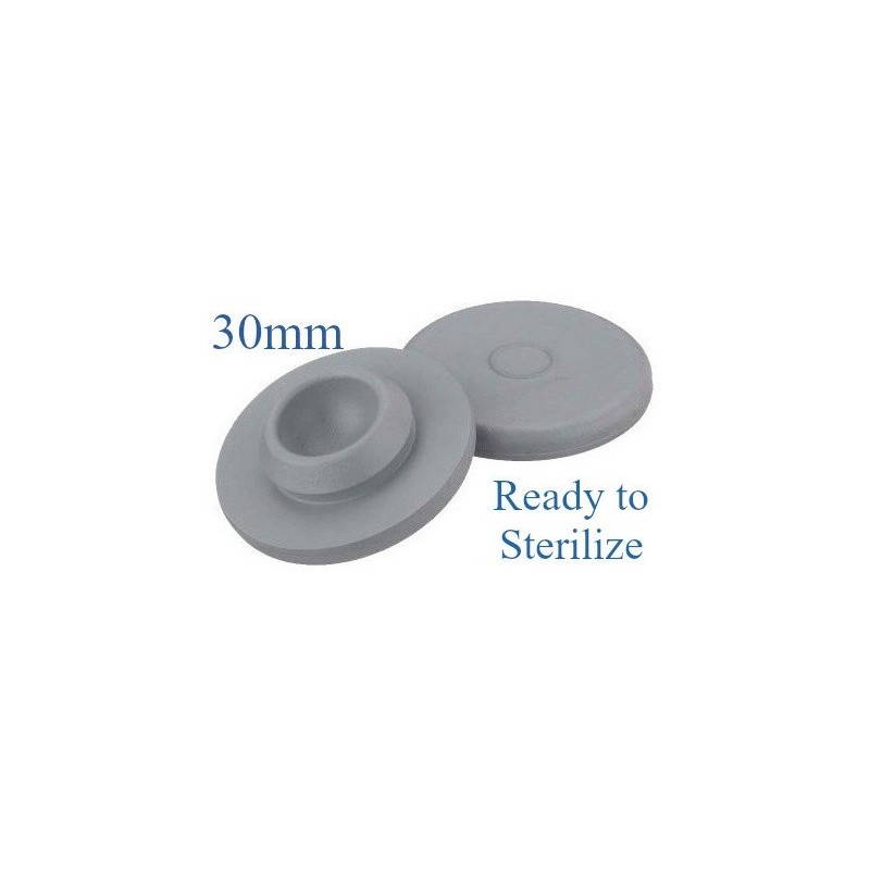 Ready To Sterilize 30mm Vial Stoppers, Bag of 1,000 Pieces