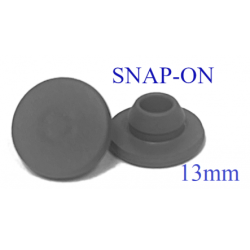 13mm SNAP ON Style Vial Stoppers, Chlorobutyl Rubber, Bag of 1,000 Pieces