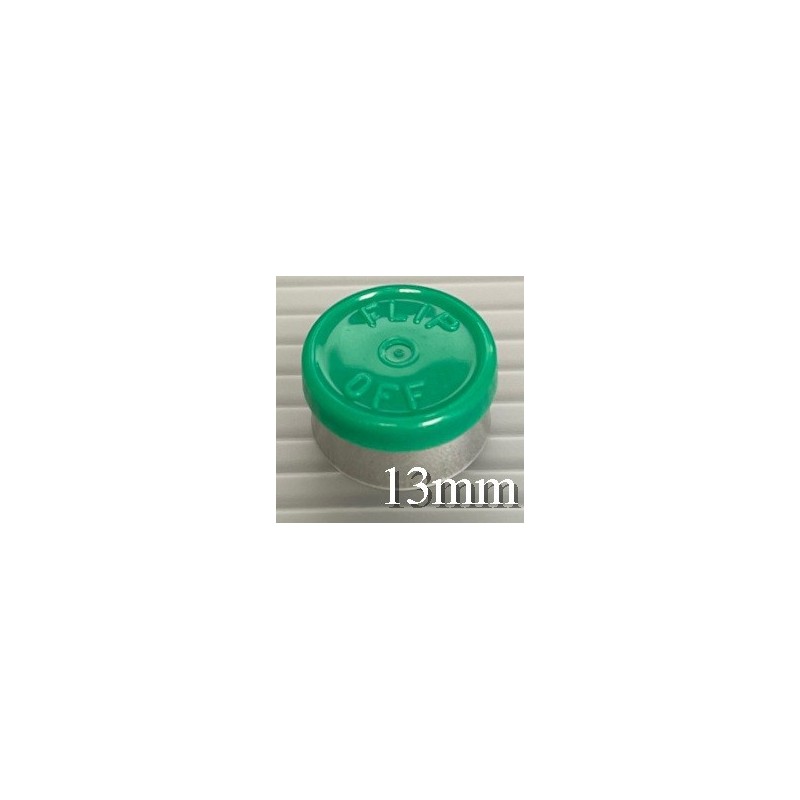 Green 13mm Flip Off® Vial Seals, West Pharmaceutical, Bag of 1,000