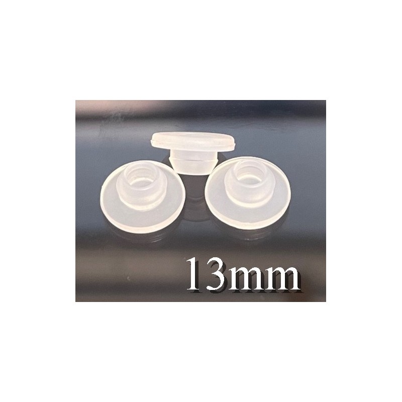 13mm Solid Silicone Silica Gel Vial Stoppers, Pack Of 100