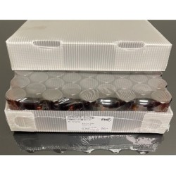 20ml amber serum vials, TUBING style, 30x57mm, tray of 108 pieces