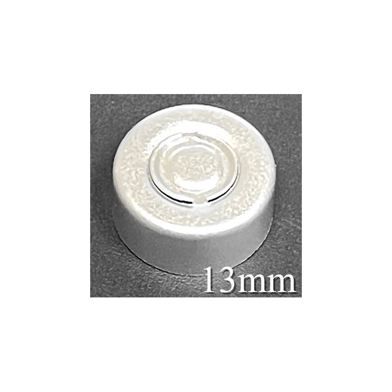 13mm Aluminum Center Tear Vial Seals, Silver, Bag of 1,000