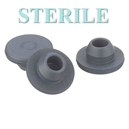 13mm Sterile Round Bottom Injection Vial Stoppers, Bag of 1,000