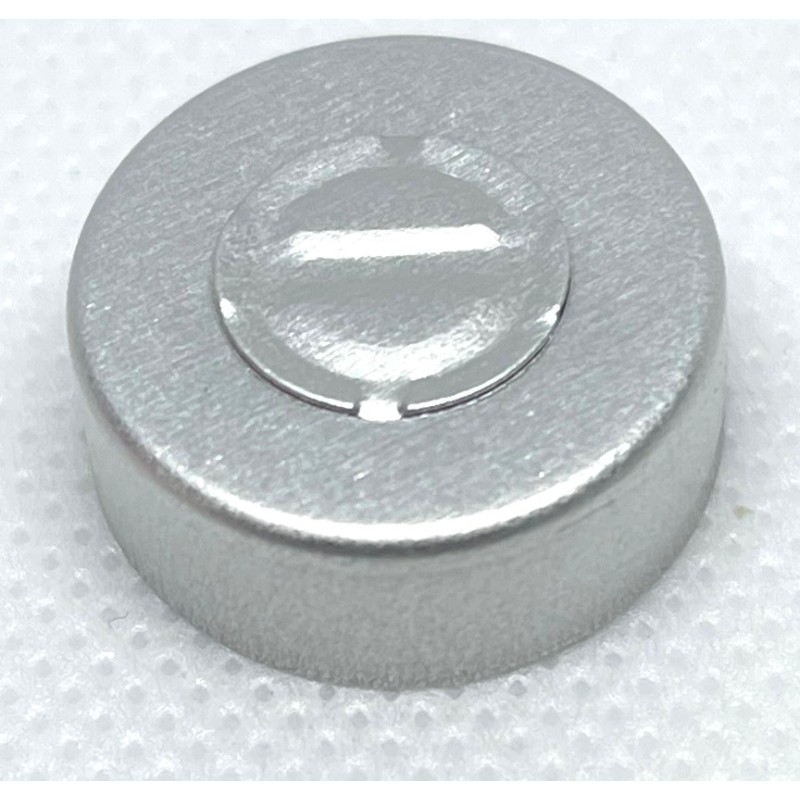 20mm Center Tear Out Unlined Aluminum Vial Seals, Natural Silver Color, Bag of 1000