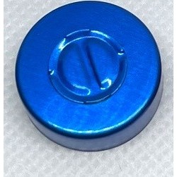 20mm Center Tear Out Unlined Aluminum Vial Seals, Sapphire Blue, Bag of 1000