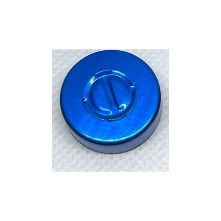 20mm Center Tear Out Unlined Aluminum Vial Seals, Sapphire Blue, Bag of 1000