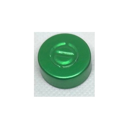 20mm Center Tear Out Unlined Aluminum Vial Seals, Green, Bag of 1000