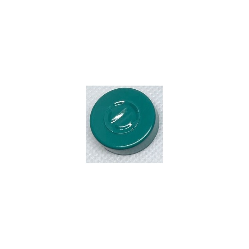 20mm Center Tear Out Unlined Aluminum Vial Seals, Turquoise Blue Green, Bag of 1000