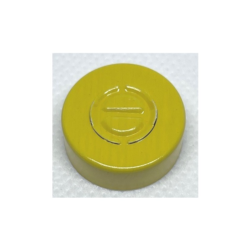 20mm Center Tear Out Unlined Aluminum Vial Seals, Yellow Color, Bag of 1000