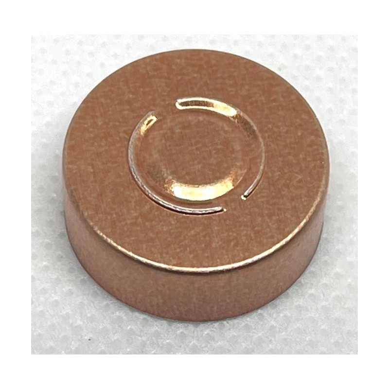 20mm Center Tear Out Unlined Aluminum Vial Seals, Copper Color, Bag of 1000