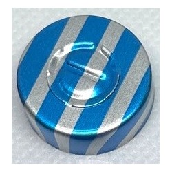 20mm Center Tear Out Unlined Aluminum Vial Seals, Blue Stripe, Bag of 1000