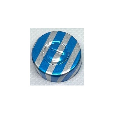 20mm Center Tear Out Unlined Aluminum Vial Seals, Blue Stripe, Bag of 1000