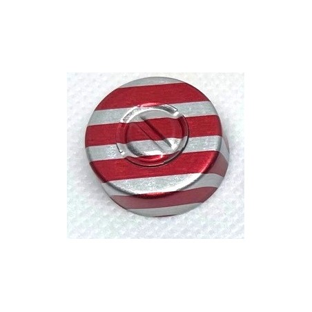 20mm Center Tear Out Unlined Aluminum Vial Seals, Red Stripe, Bag of 1000