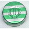 20mm Center Tear Out Unlined Aluminum Vial Seals, Green Stripe, Bag of 1000