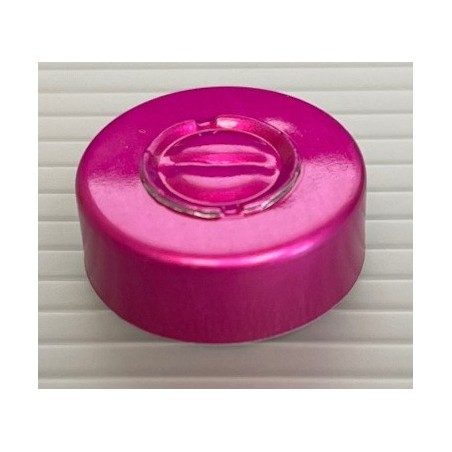 20mm Center Tear Out Unlined Aluminum Vial Seals, Wine Pink, Bag of 1000