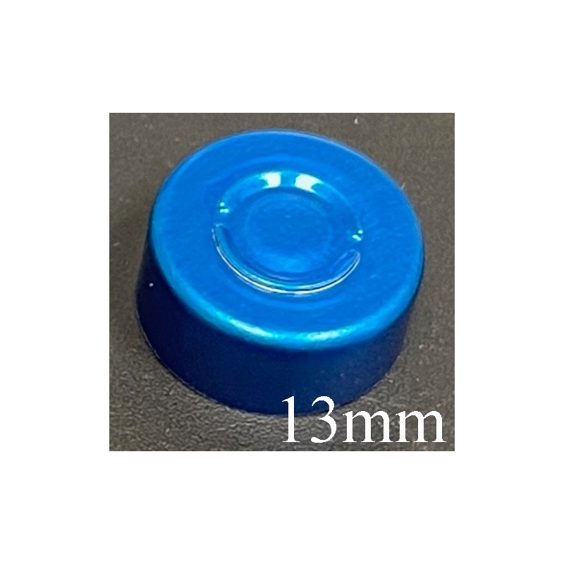 13mm Aluminum Center Tear Vial Seals, Sapphire Blue, Bag of 1,000