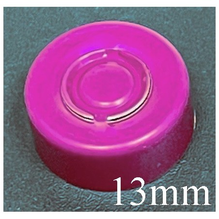 13mm Aluminum Center Tear Vial Seals, Magenta Wine Color, Bag of 1,000