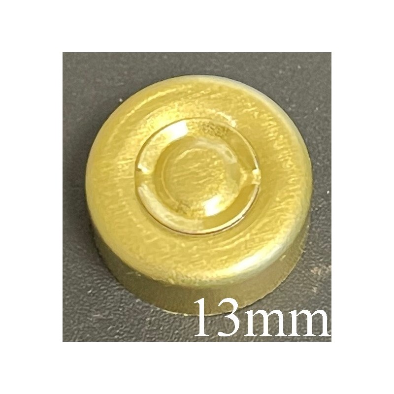 13mm Aluminum Center Tear Vial Seals, Gold Color, Bag of 1,000