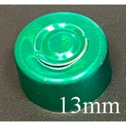 13mm Aluminum Center Tear Vial Seals, Green Color, Bag of 1,000