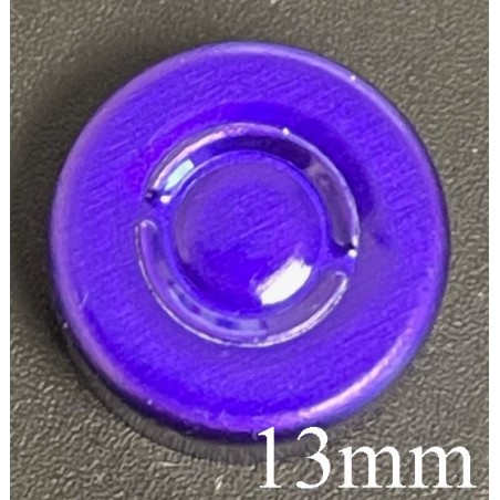 13mm Aluminum Center Tear Vial Seals, Purple Color, Bag of 1,000