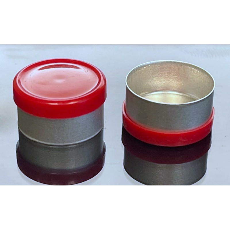 West 13mm Smooth Gloss Flip Cap Vial Seals, Red, Bag of 1,000