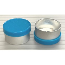 Cyan Blue Generic 13mm Long Skirt Flip Cap Vial Seals, Bag of 1,000