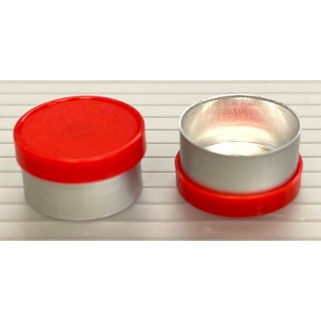 Red Generic 13mm Long Skirt Flip Cap Vial Seals, Bag of 1,000