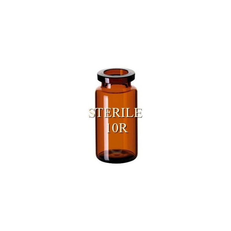 ISO 10R Amber Open Sterile Vials, 24x45mm, Nested Tray of 96 pieces