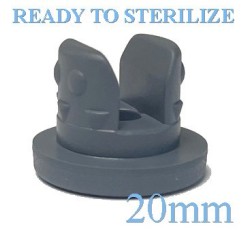 Ready to Sterilize 20mm vial stoppers, Lyophilization 2-Leg Style, Bag of 2,500 Pieces