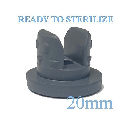 Ready to Sterilize 20mm vial stoppers, Lyophilization 2-Leg Style, Bag of 2,500 Pieces
