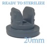 Ready to Sterilize 20mm vial stoppers, Lyophilization 2-Leg Style, Bag of 2,500 Pieces