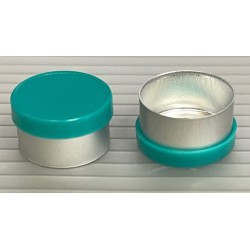 Teal Green Cap Generic 13mm Long Skirt Flip Cap Vial Seals, Bag of 1,000