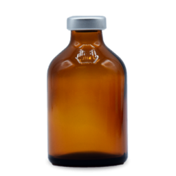 ALK 50mL Amber Sterile Serum Vials, Silver Seals, Pack of 25