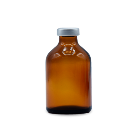 ALK 50mL Amber Sterile Serum Vials, Silver Seals, Pack of 25