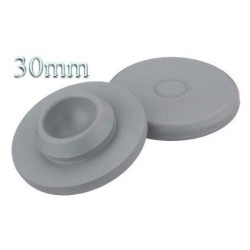 30mm Round Bottom Stopper, Gray Chlorobutyl Rubber, Pk 100