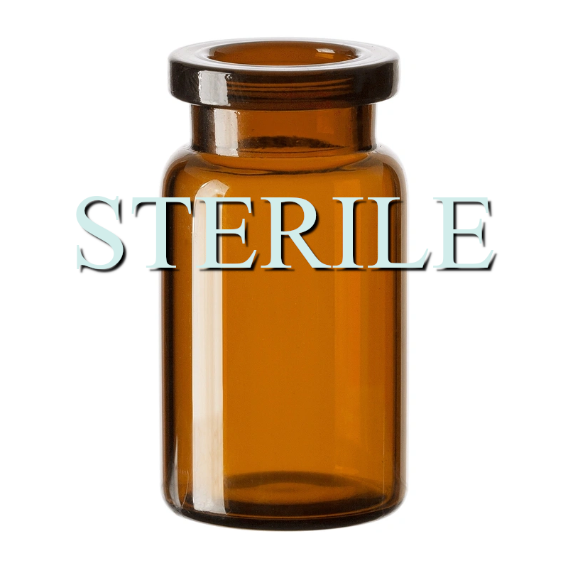 Sterile Open 6ml Vials, Amber Type 1 Glass, 22x40mm, Tray of 176