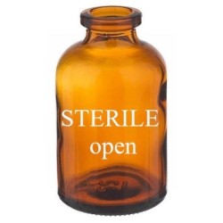 Sterile Open 30ml Vials, Amber Type 1 Glass, 37x66mm, Tray of 63