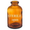 Sterile Open 30ml Vials, Amber Type 1 Glass, 37x66mm, Tray of 63