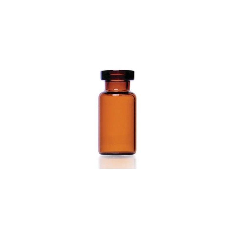 ISO 2R Amber Serum Vials, USP Type 1 amber borosilicate glass, 16x35mm, tray of 264pc